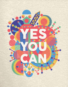 Motivationsposter mit Spruch "Yes you can"